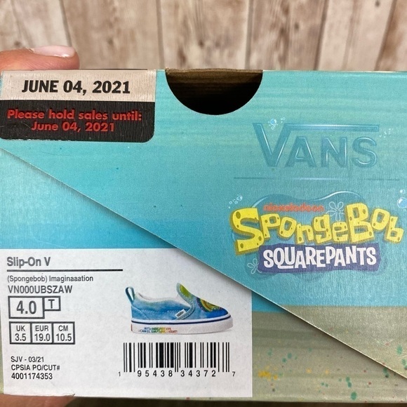 Vans x SpongeBob Slip On V Imaginaaation Sneakers Size 4 Toddler - Picture 14 of 14